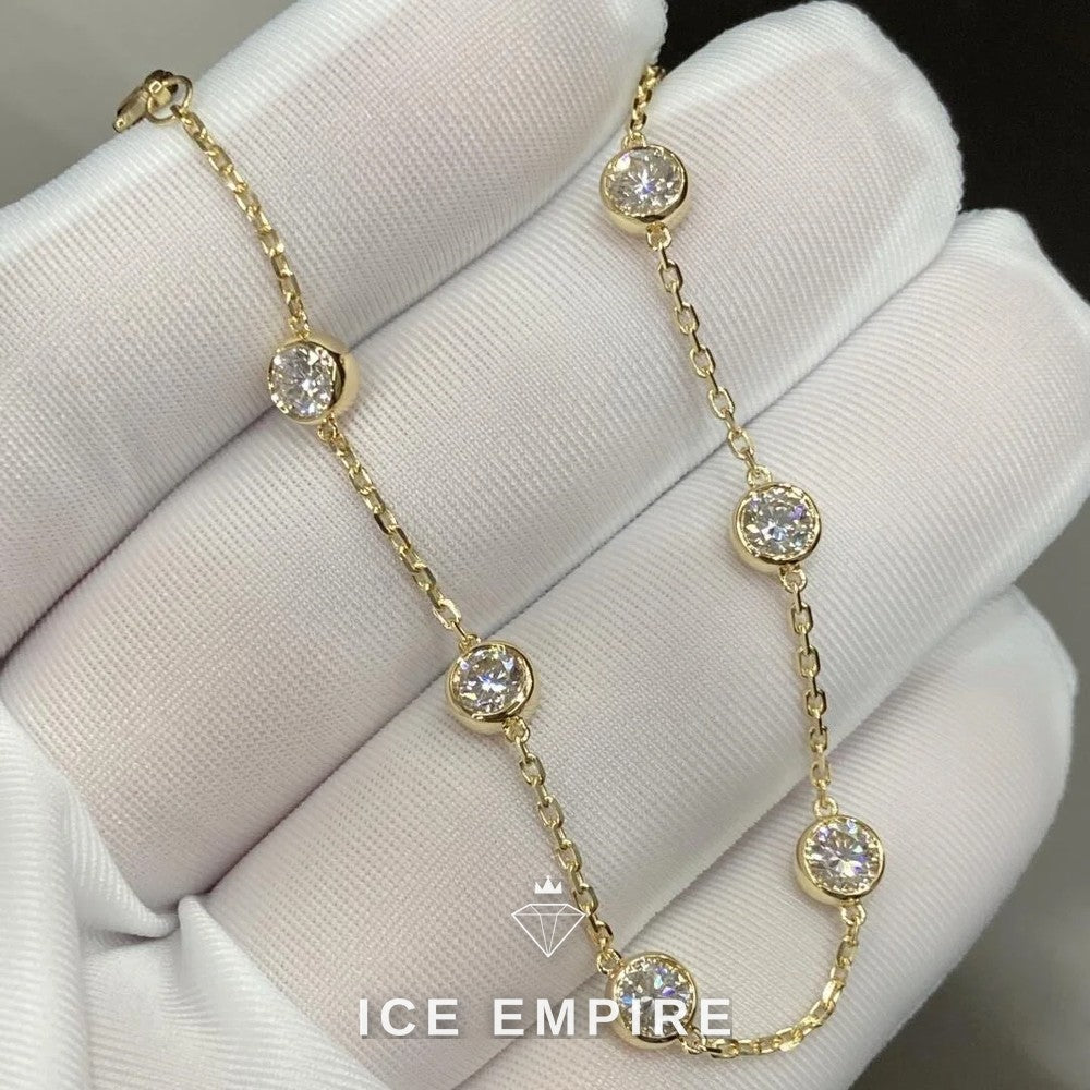 Iced Out 18K Gold Lab Grown Diamond Tennis Bracelet