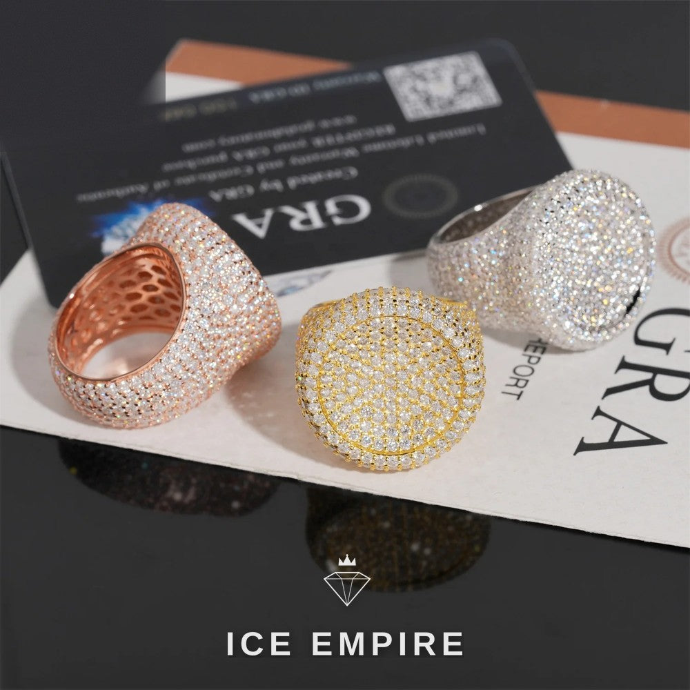 Iced Out Gold Plated Moissanite Ring