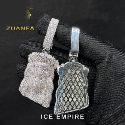 Iced Out Rose Gold Plated Moissanite Pendant
