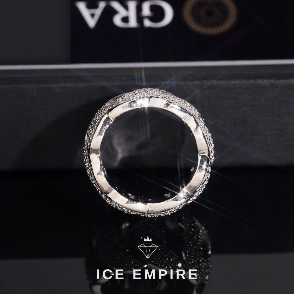 Iced Out 925 Silver Moissanite Ring