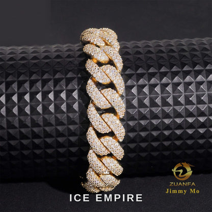 Iced Out Gold Plated Moissanite Cuban Chain