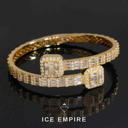 Iced Out Baguette Rose Gold Plated Moissanite Bracelet
