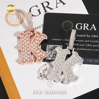 Iced Out Rose Gold Plated Moissanite Pendant