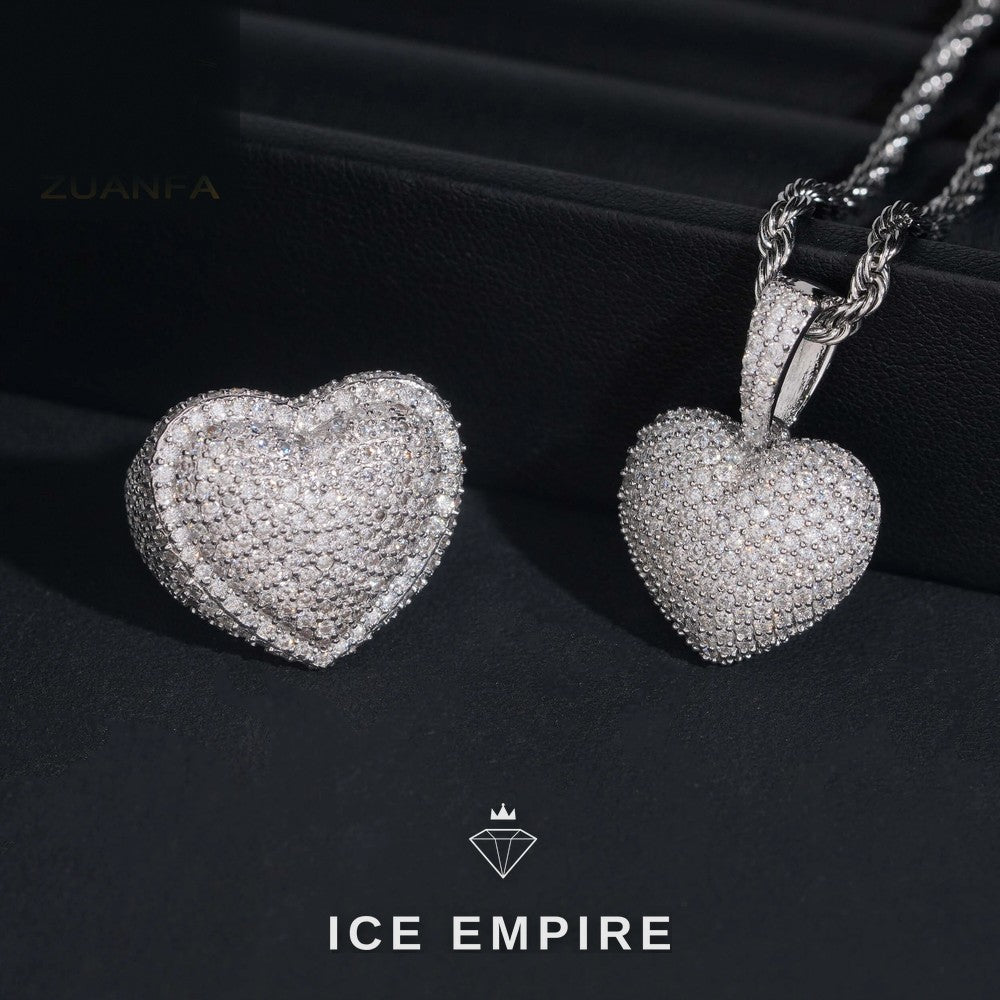 Iced Out Baguette 925 Silver Pendant