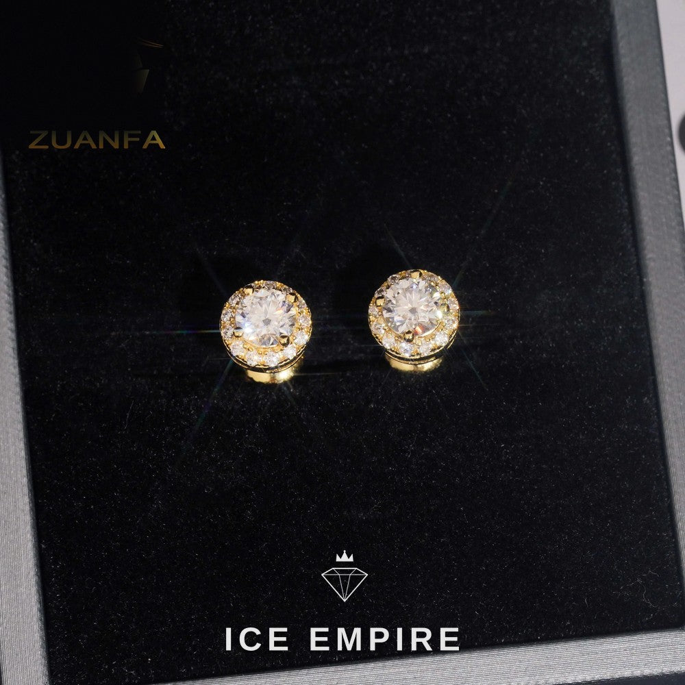 Iced Out 925 Silver Moissanite Earrings