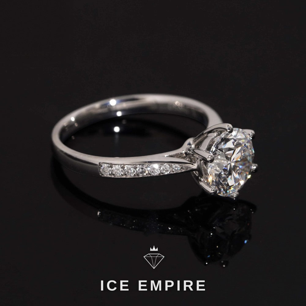 Iced Out 925 Silver Lab Grown Diamond Wedding Band