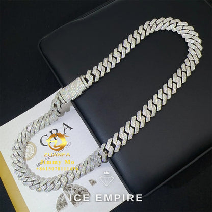 Iced Out Rose Gold Plated Moissanite Cuban Chain