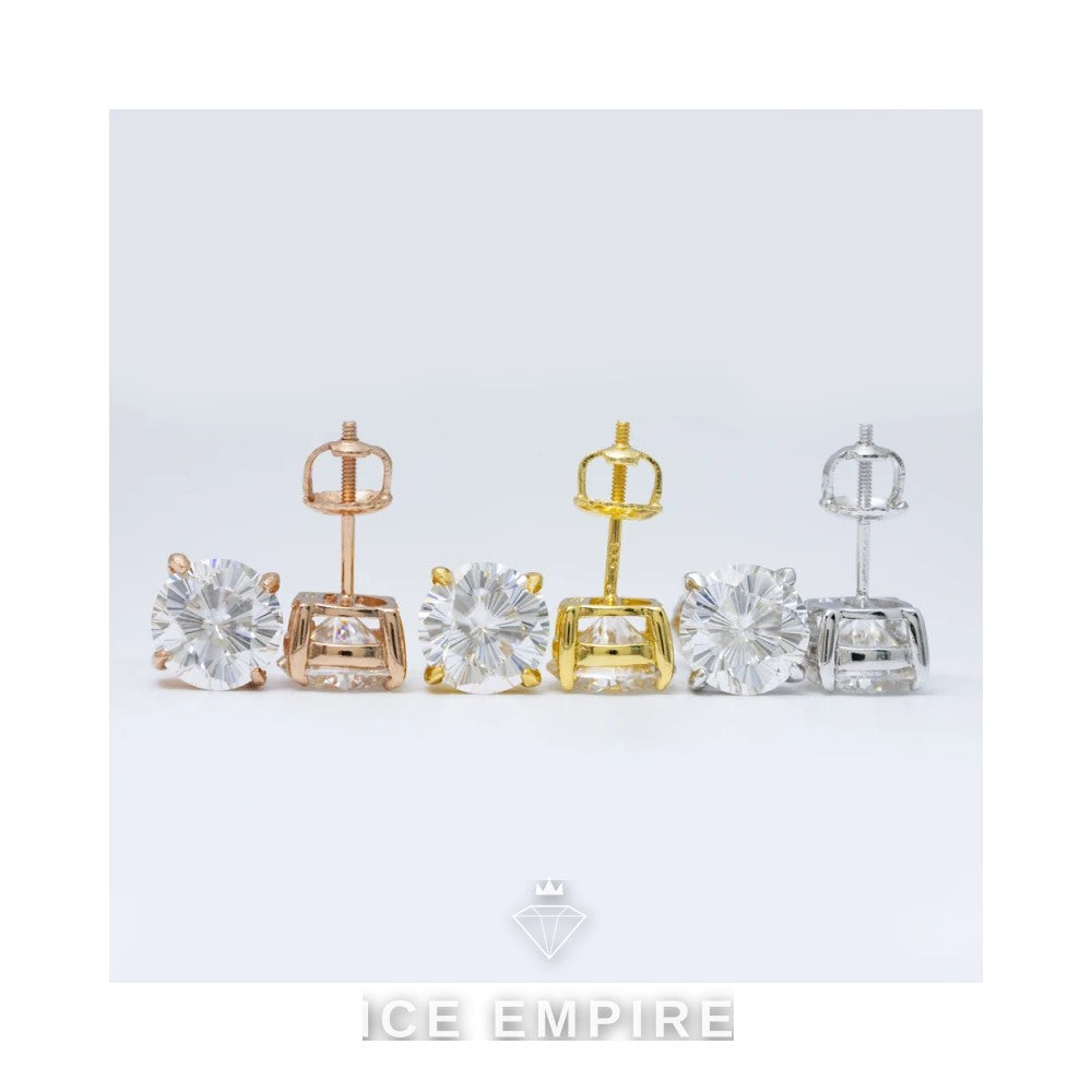 Iced Out 925 Silver Moissanite Stud Earrings