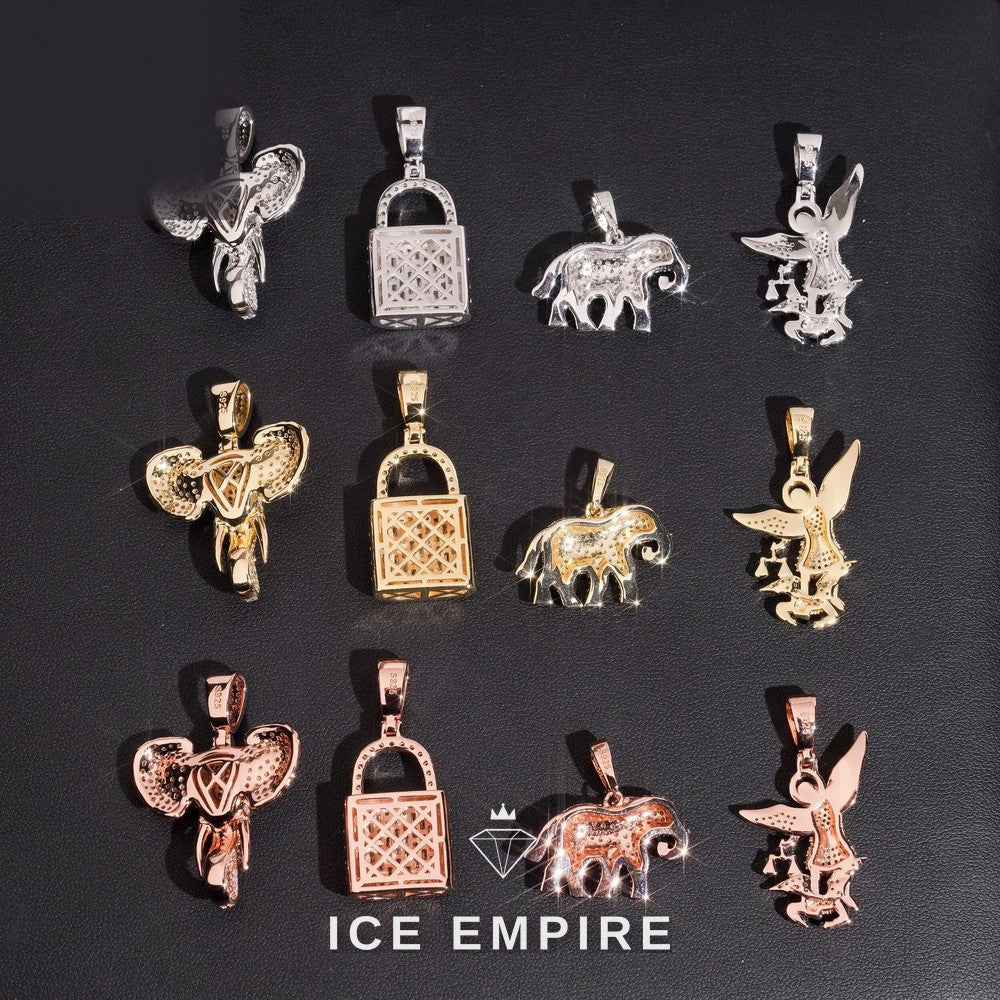 Iced Out Rose Gold Moissanite Pendant
