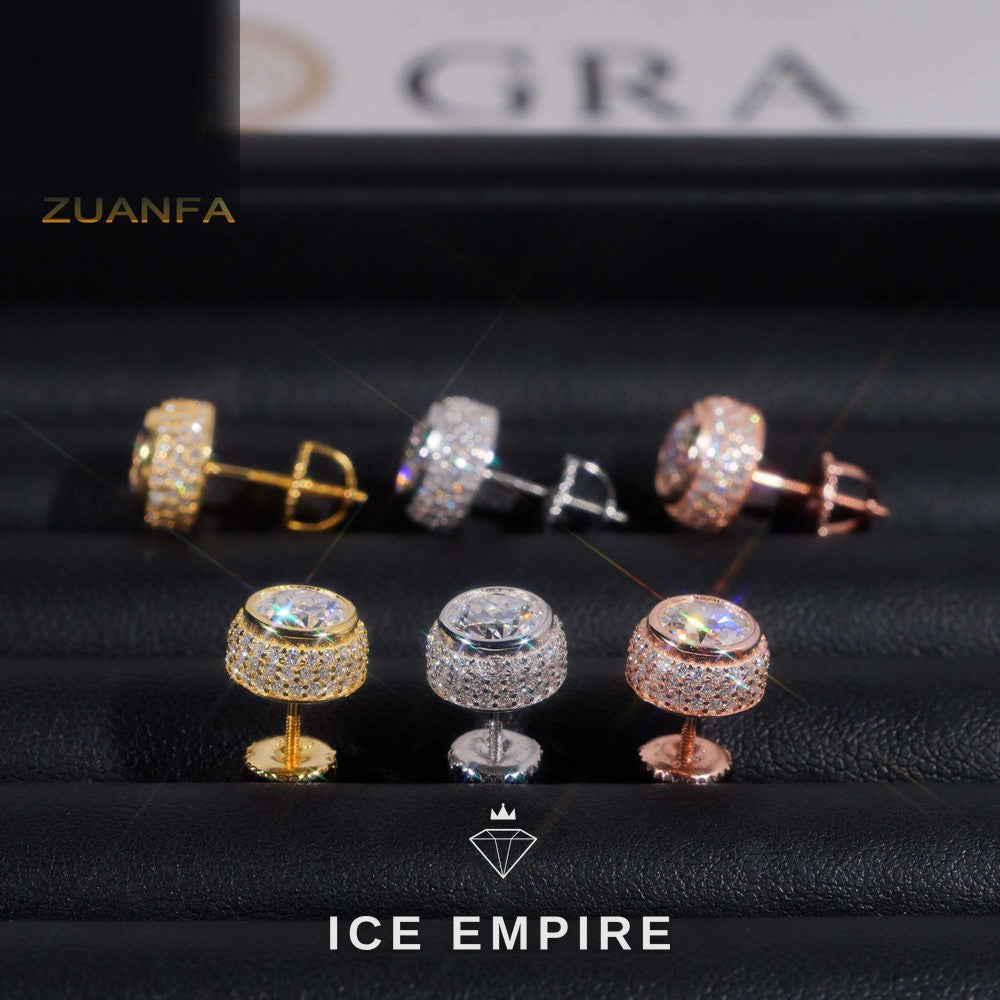 Iced Out 925 Silver Moissanite Earrings