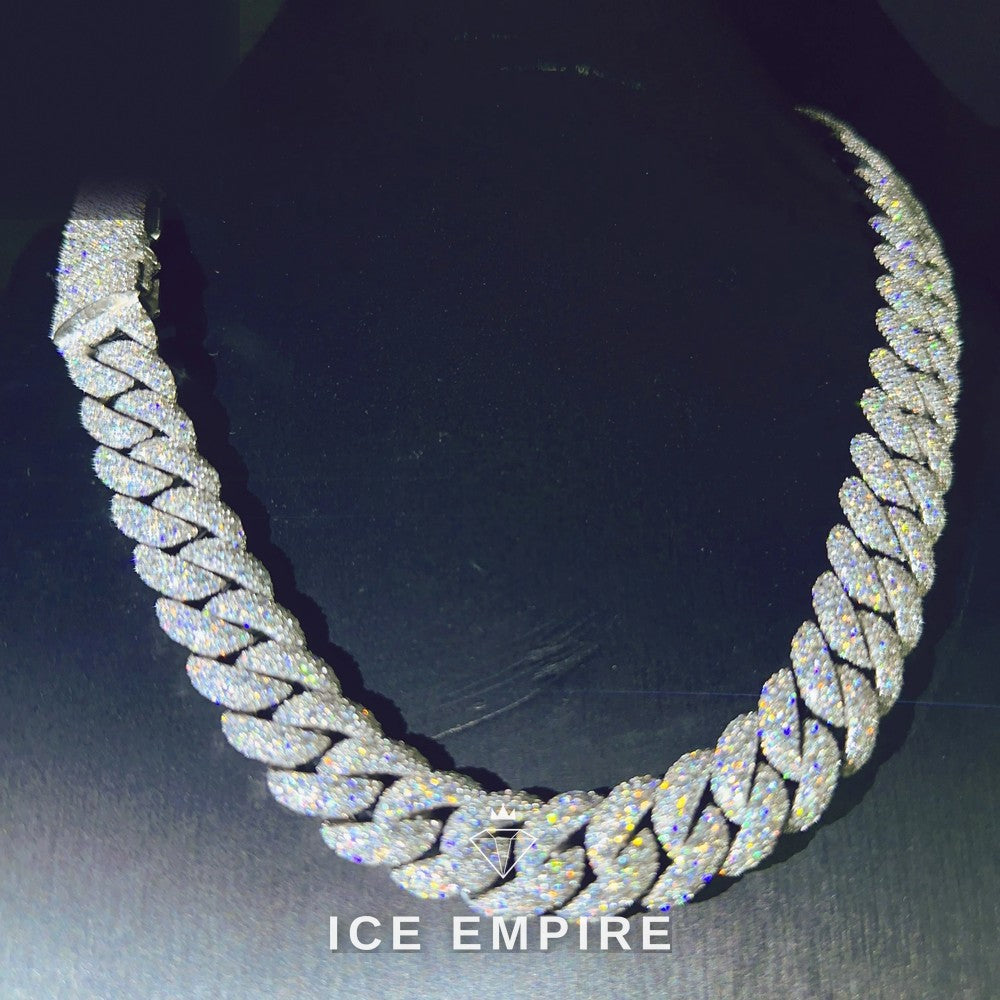 Iced Out Rose Gold Plated Moissanite Cuban Chain