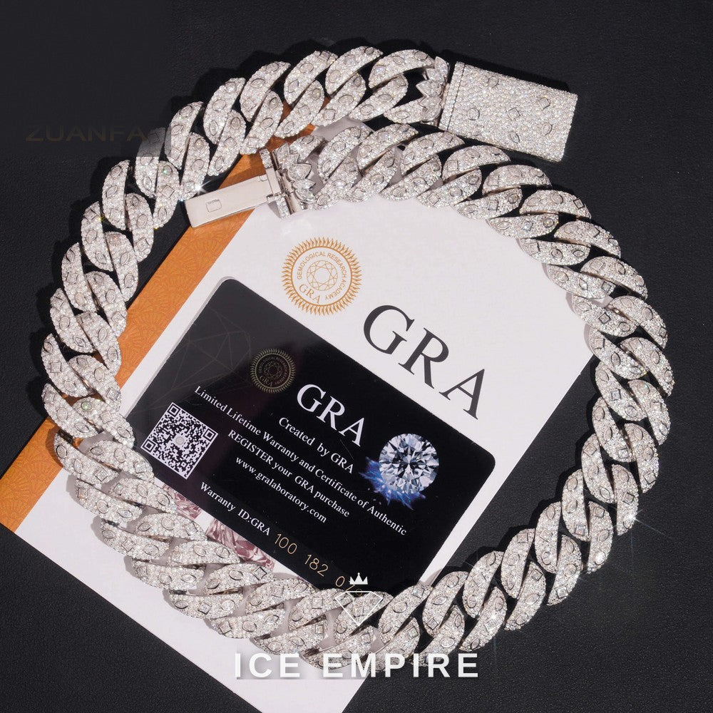 Iced Out Rose Gold Plated Moissanite Cuban Chain