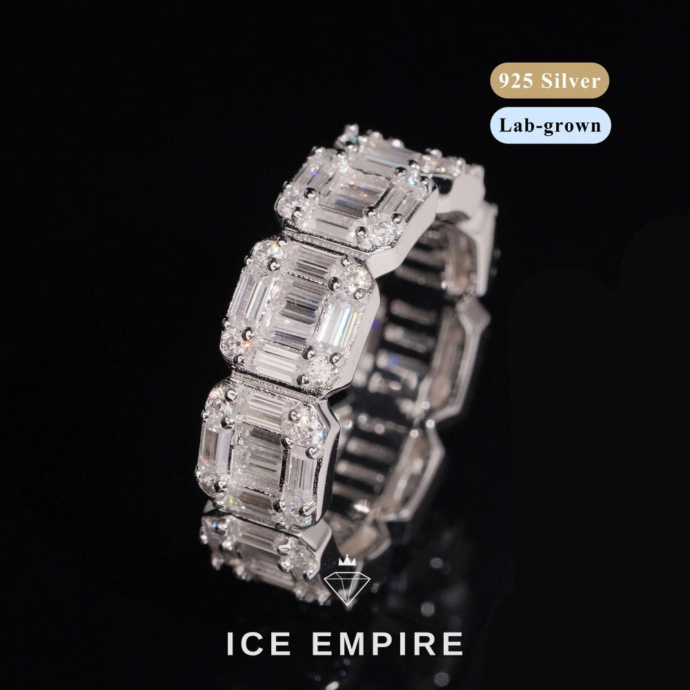 Iced Out Baguette 925 Silver Lab Grown Diamond Pendant