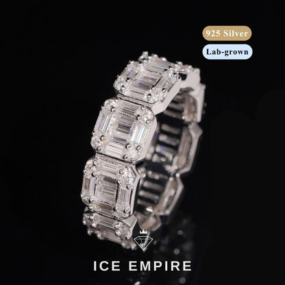 Iced Out Baguette 925 Silver Lab Grown Diamond Pendant
