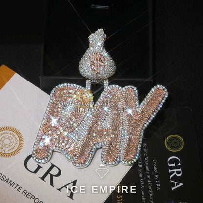 Iced Out Baguette Rose Gold Plated Pendant