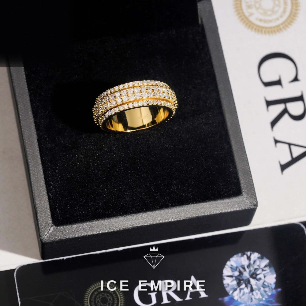 Iced Out 925 Silver Moissanite Ring