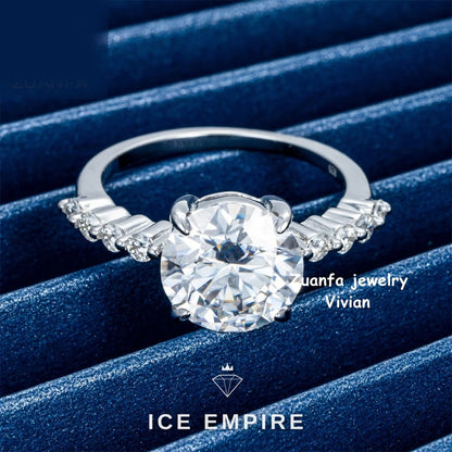 Iced Out 925 Silver Moissanite Ring