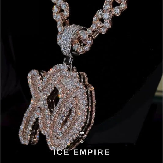 Iced Out Rose Gold Plated Moissanite Pendant