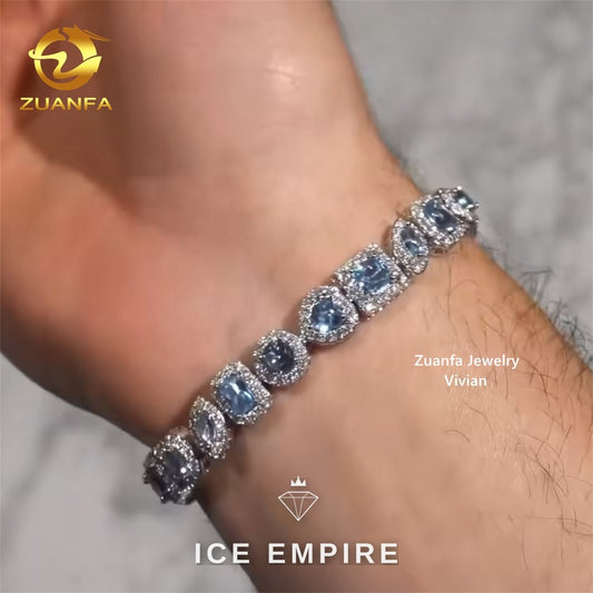 Iced Out 925 Silver Moissanite Cuban Chain