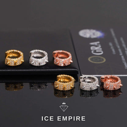 Iced Out 925 Silver Moissanite Hoop Earrings