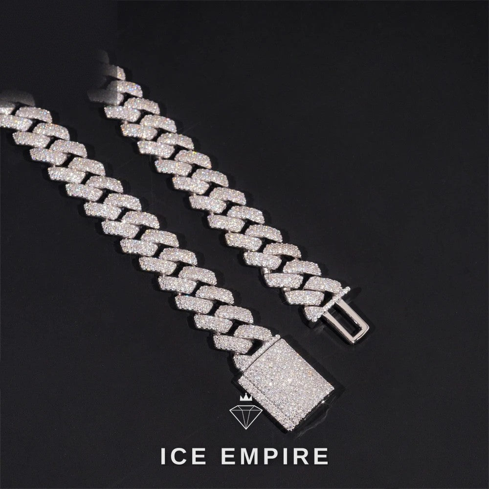 Iced Out Rose Gold Plated Moissanite Cuban Chain