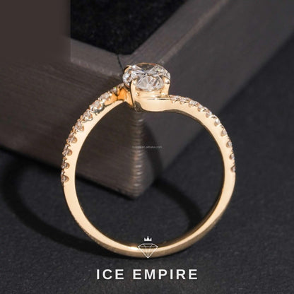 Iced Out 14K Gold Lab Grown Diamond Engagement Ring