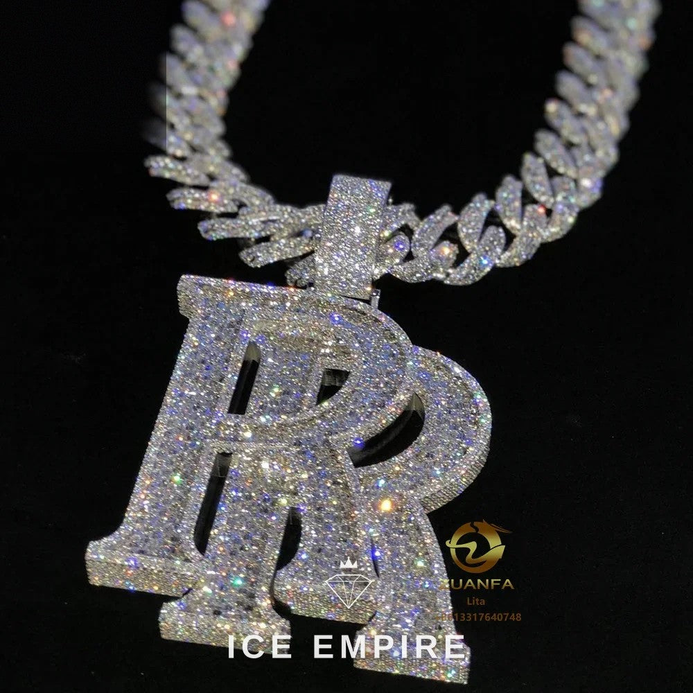 Iced Out Rose Gold Plated Moissanite Pendant