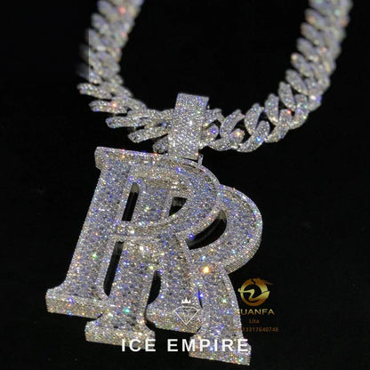 Iced Out Rose Gold Plated Moissanite Pendant