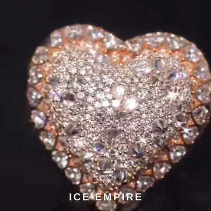 Iced Out Rose Gold Plated Moissanite Ring