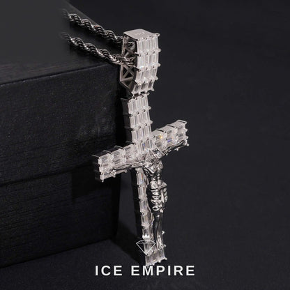 Iced Out Baguette 925 Silver Moissanite Pendant