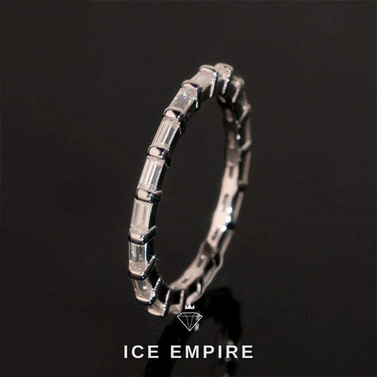 Iced Out Gold Plated Moissanite Wedding Band