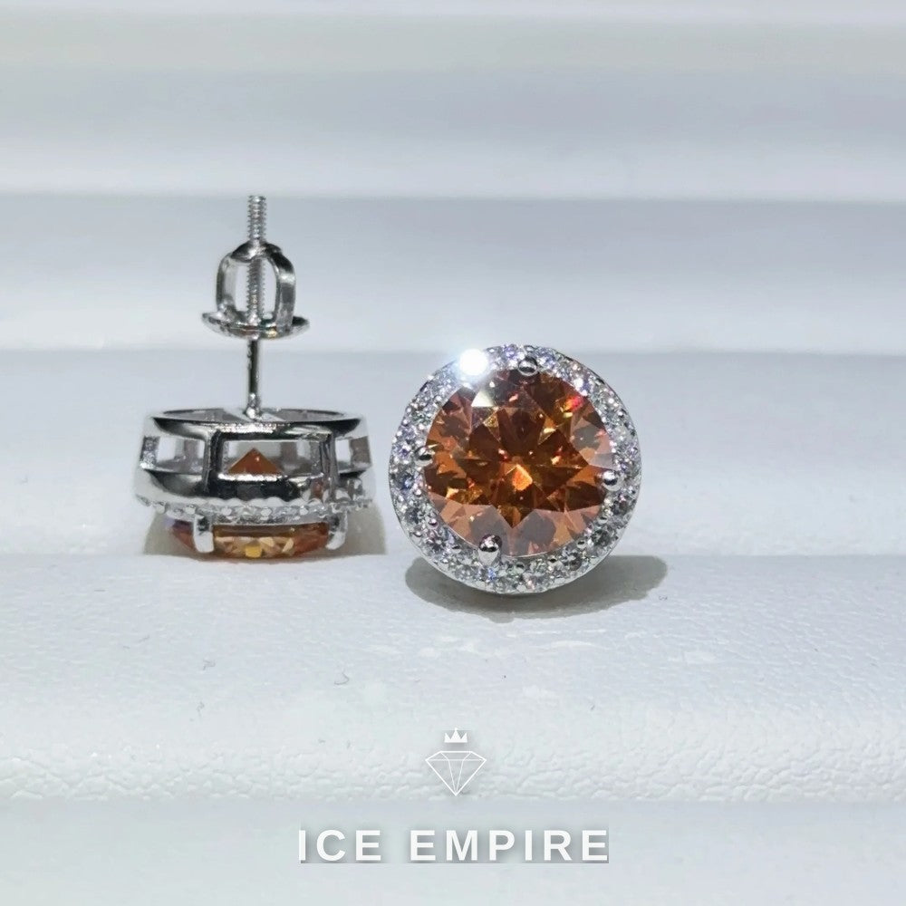 Iced Out 925 Silver Moissanite Stud Earrings