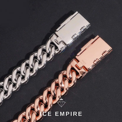 Iced Out 925 Silver Moissanite Cuban Chain