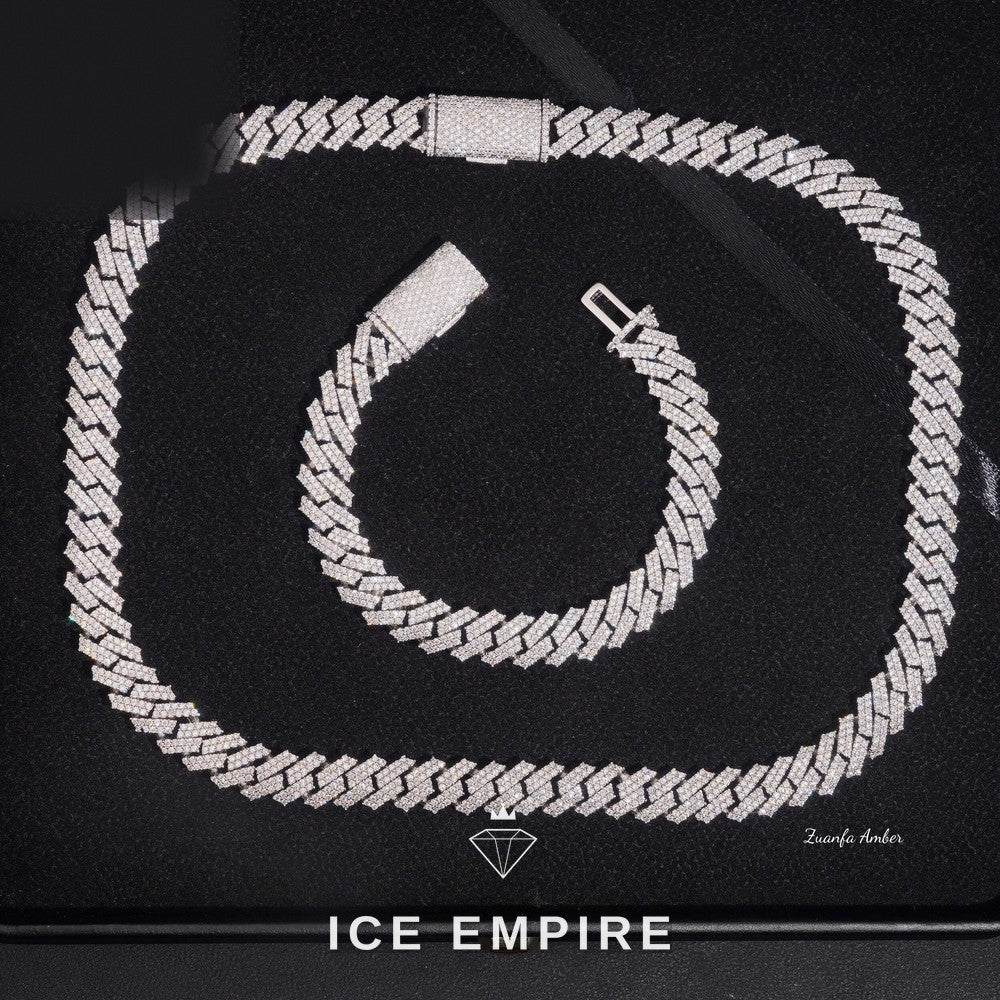 Iced Out 14K Gold Lab Grown Diamond Cuban Chain