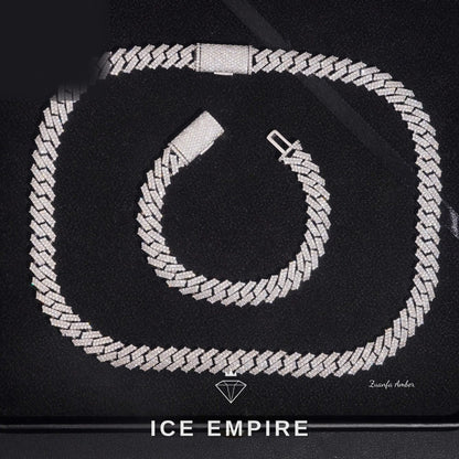 Iced Out 14K Gold Lab Grown Diamond Cuban Chain