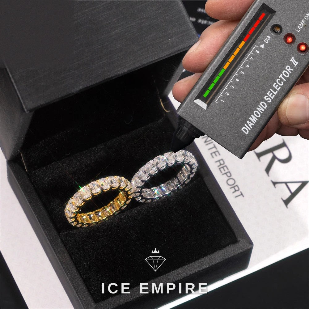 Iced Out 925 Silver Moissanite Ring