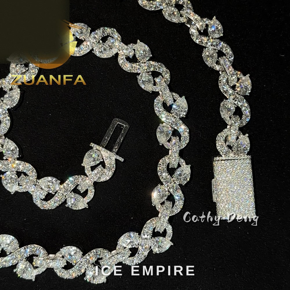 Iced Out Rose Gold Plated Moissanite Cuban Chain