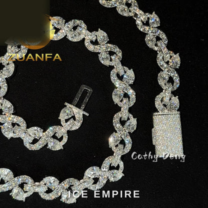 Iced Out Rose Gold Plated Moissanite Cuban Chain