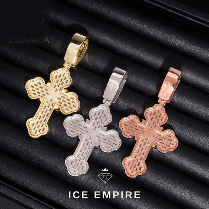 Iced Out Cross 925 Silver Moissanite Pendant