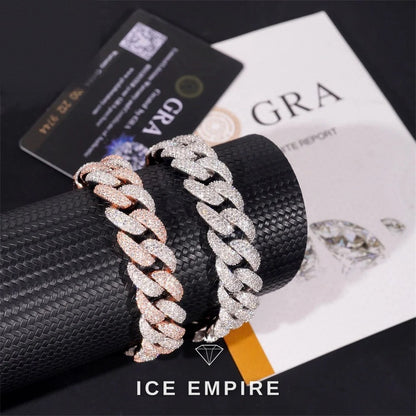 Iced Out Rose Gold Plated Moissanite Cuban Chain