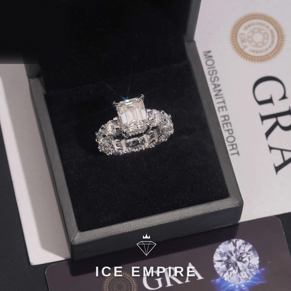 Iced Out 925 Silver Moissanite Ring