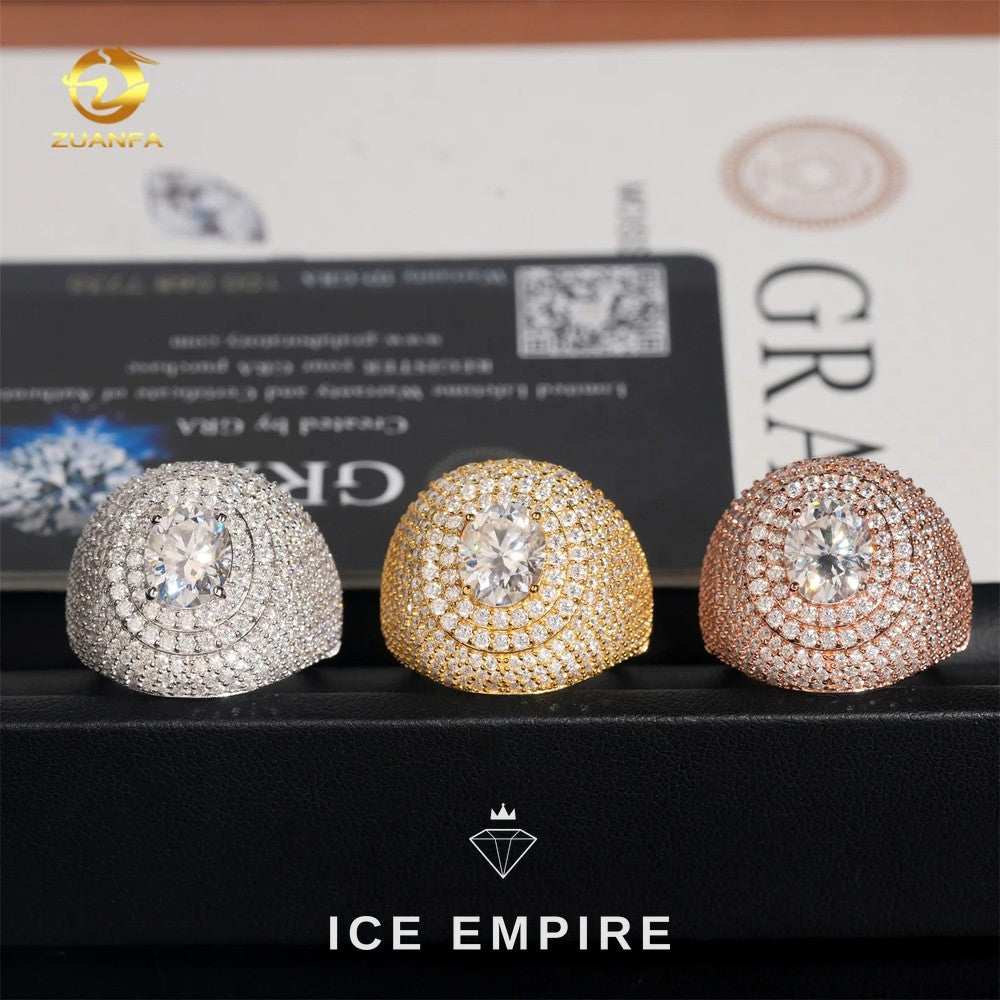 Iced Out 925 Silver Moissanite Ring