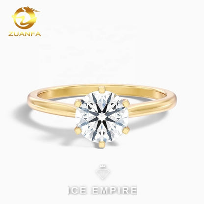 Iced Out 10K Gold Lab Grown Diamond Engagement Ring