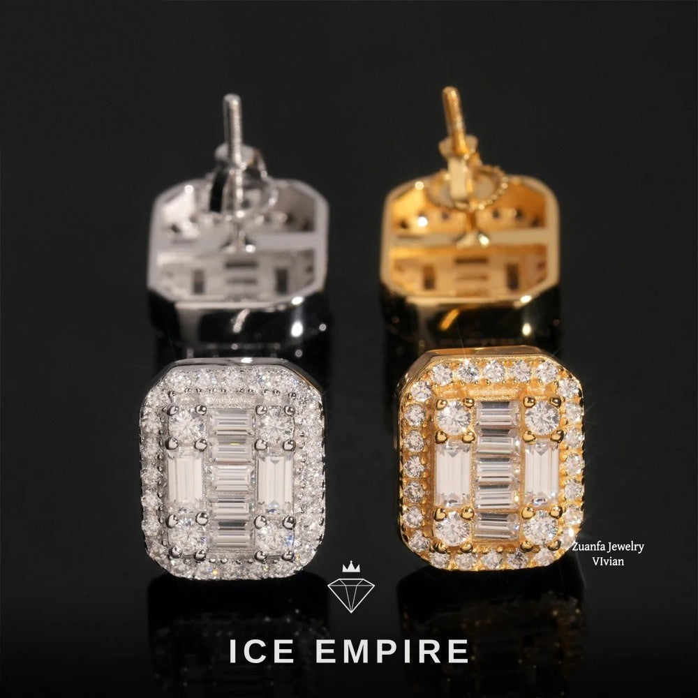 Iced Out 925 Silver Moissanite Earrings
