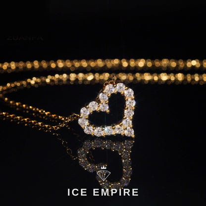 Iced Out Heart Gold Plated Pendant