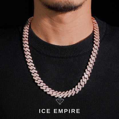 Iced Out Rose Gold Plated Moissanite Cuban Chain