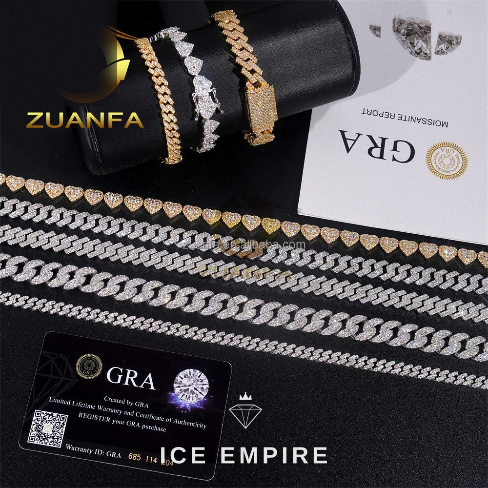 Iced Out Rose Gold Plated Moissanite Cuban Chain