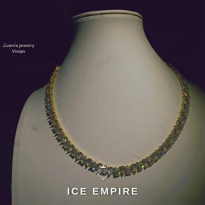 Iced Out Cross Rose Gold Plated Moissanite Cuban Chain