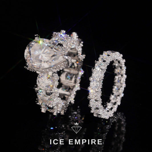 Iced Out Rose Gold Plated Moissanite Engagement Ring