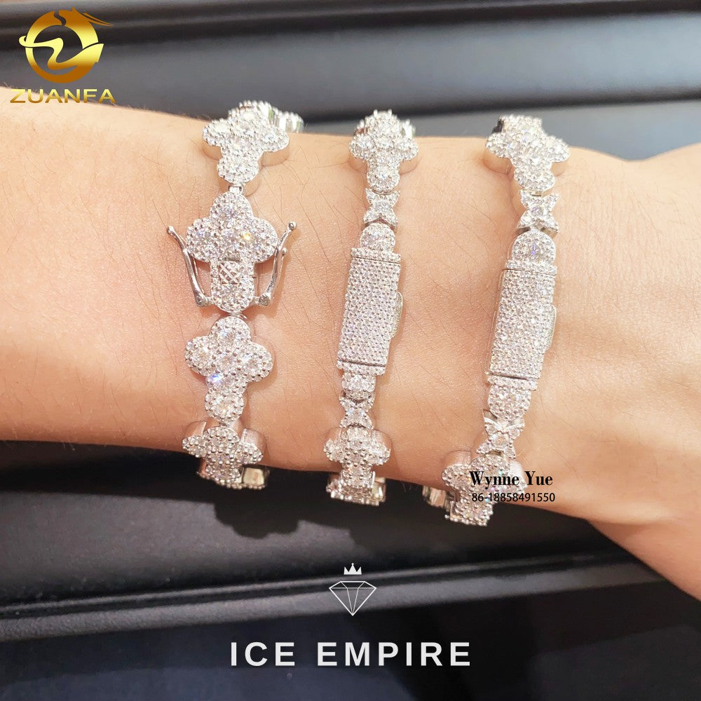 Iced Out 925 Silver Moissanite Cuban Chain